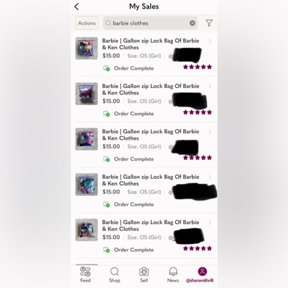 Barbie | Gallon zip Lock Bag Of Barbie & Ken Clothes and accessories - Picture 4 of 4